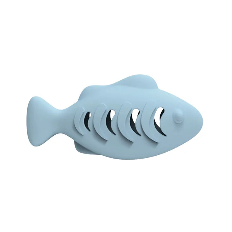 Cat Toy Interactive Silicone Fish Pet Toys For Kitten Teeth Cleaning Leak Food Cat Chew Toys Food Storage Toy Pet Supplies