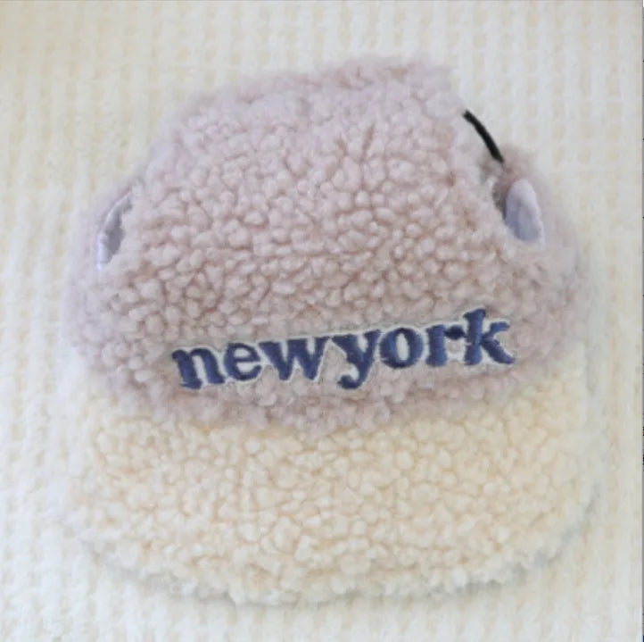 Pet Lamb Fleece Warm Hat Cat Small Dog Outdoor Leisure Embroidery Baseball Hat Dog Accessories for Small Dogs