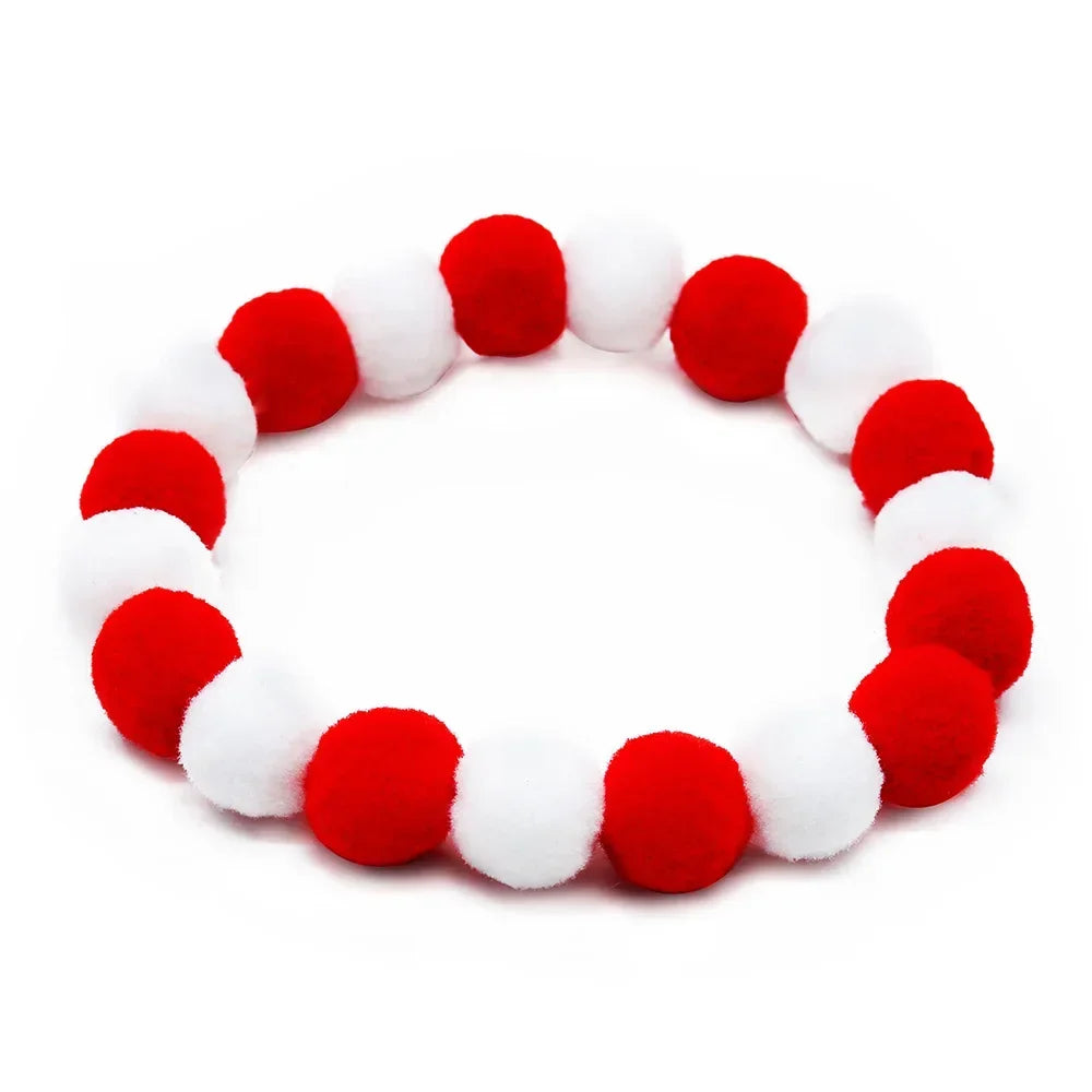 1PC Christmas Decorate Pet Bowtie Dog Deer Hair Ball Pet Puppy Adjustable Snowman Necktie Collar for Small Large Dog Accessories