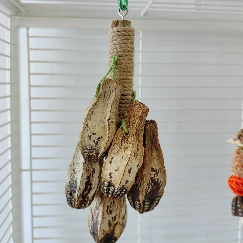 Bird Parrot Toys Birdcage Hanging Molar Toys Natural Wooden Blocks Parrot Chewing Toys Parrot Cage Colorful Hanging Decoration