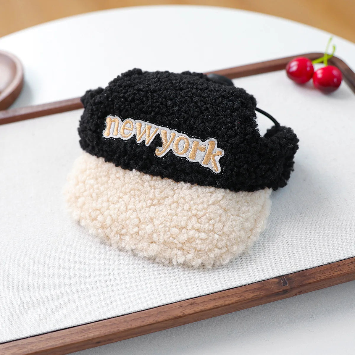 Pet Lamb Fleece Warm Hat Cat Small Dog Outdoor Leisure Embroidery Baseball Hat Dog Accessories for Small Dogs