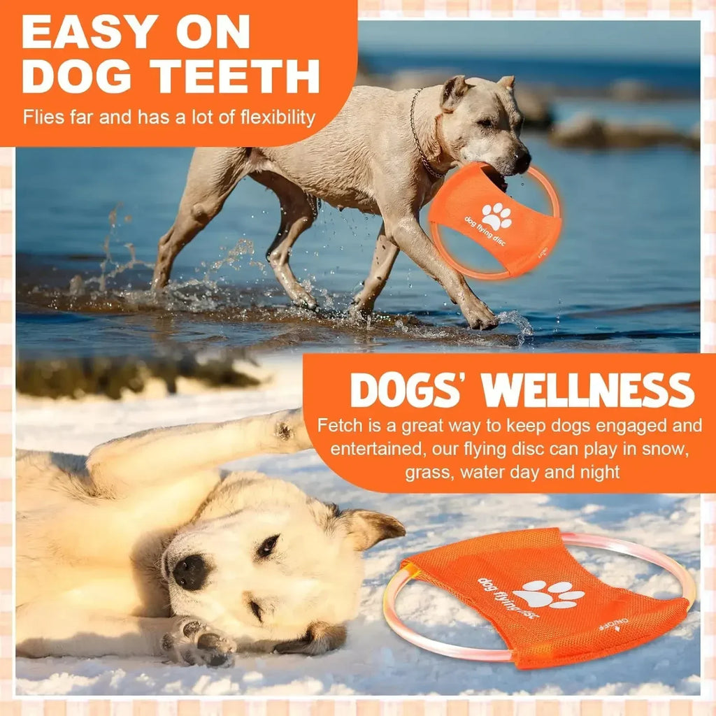 Dog Toy LED Glowing Rechargeable Disc Flying Toys with 3 Light Modes Pet Interactive Toys Training Throwing Dog Accessories