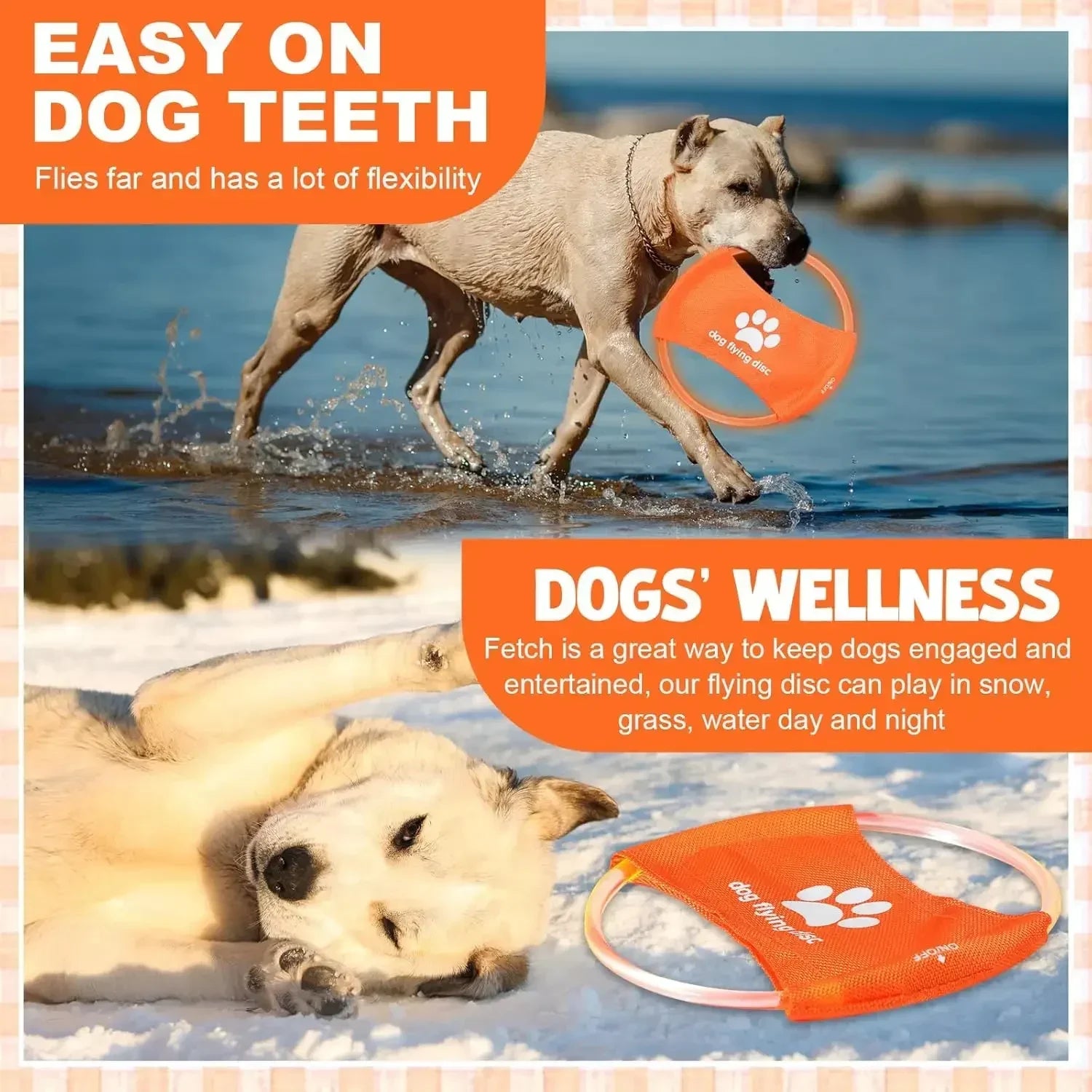 Dog Toy LED Glowing Rechargeable Disc Flying Toys with 3 Light Modes Pet Interactive Toys Training Throwing Dog Accessories