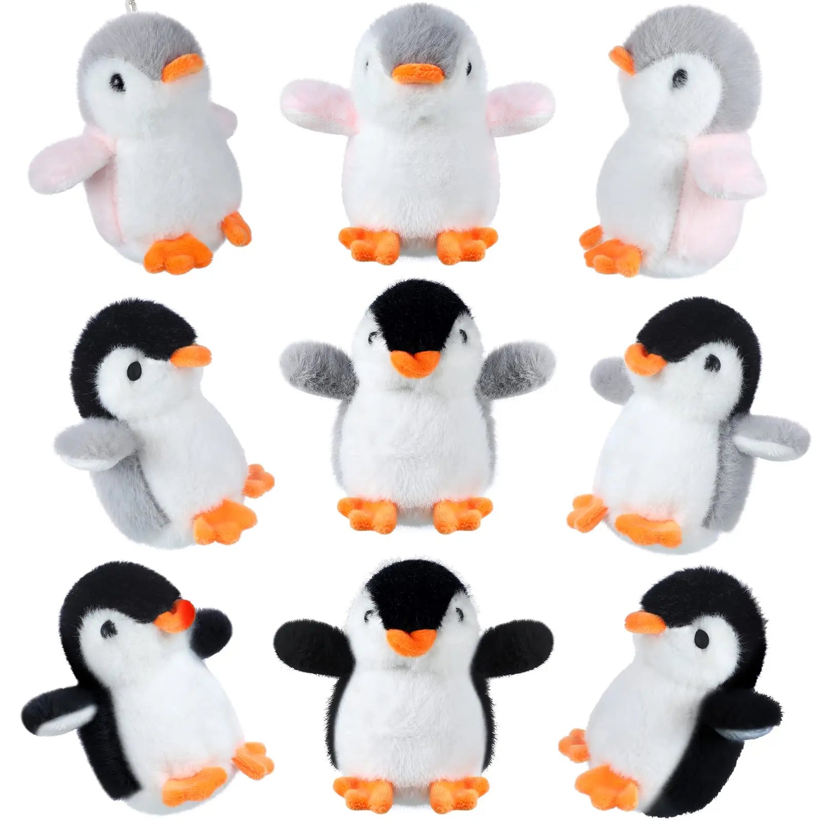 9-96Pcs Mini Stuffed Animal Penguin Plush Hanging Penguin Toys Small Penguin Keychain Valentine Stocking Stuffs Birthday Gifts
