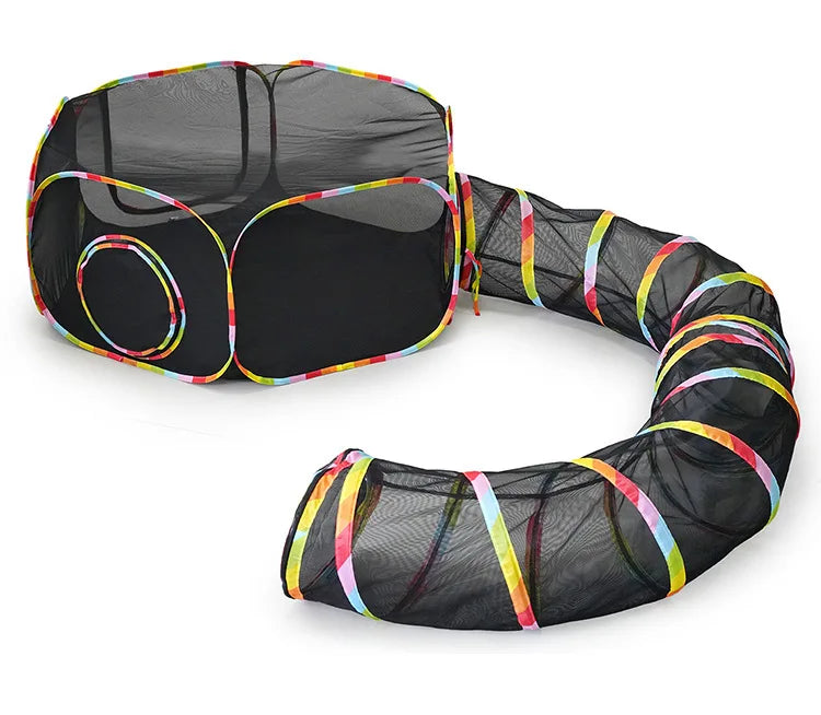 Cat Tunnel Portable Foldable Set Pet Rabbit Guinea Pig Tent Maze Channel Toy Dog Fence Pet Cage Large Space Multiple Gameplay