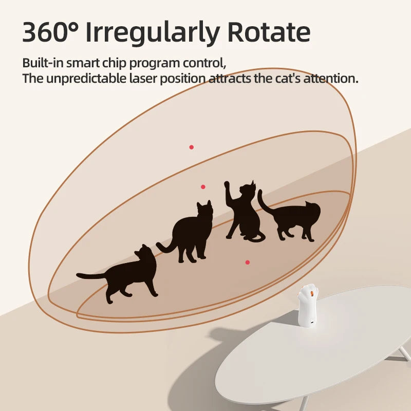 ROJECO Automatic Cat Laser Toys Interactive Cat Claws LED laser for Cat Toy Teasing Pet Indoor USB Rechargeable Cat Accessories