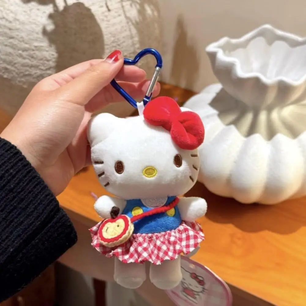 Sanrio Plaid Skirt Shoulder Bag Hello Kitty Pendant Keychain Bag Hanging Accessories KT Cat Accessories