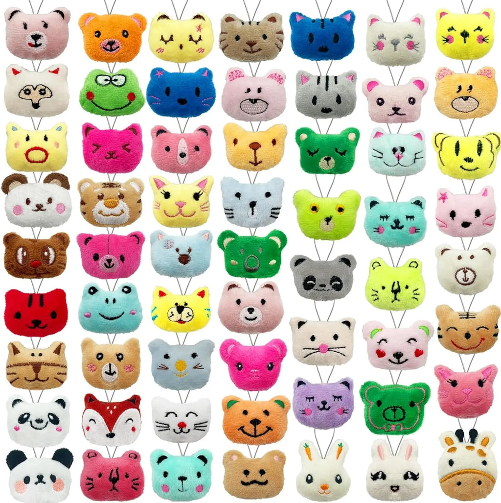 24-100Pcs Mini Animal Plush Toys Set Cute Small Animal Stuffed Toy Keychain for Party Favors for Goody Bag Easter Egg Stuffers