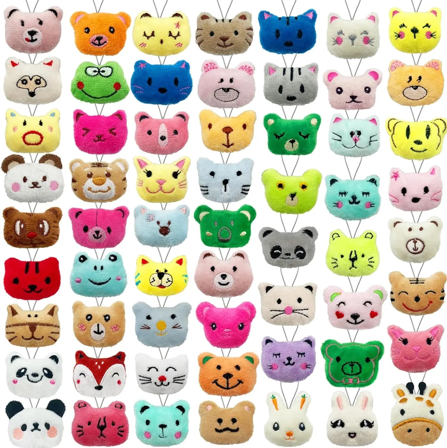 24-100Pcs Mini Animal Plush Toys Set Cute Small Animal Stuffed Toy Keychain for Party Favors for Goody Bag Easter Egg Stuffers