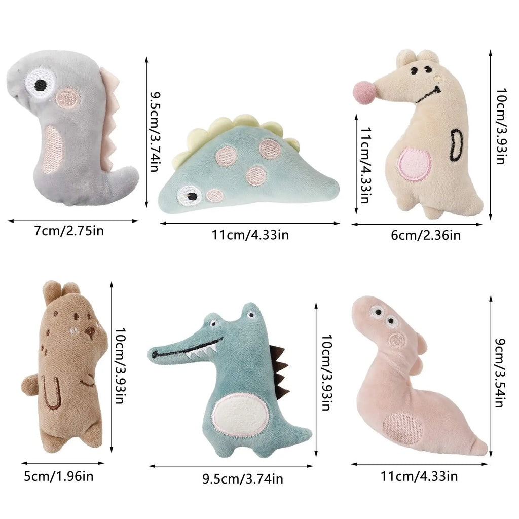 6 Pcs Cat Toys,Kitten Chew Toys with Catnip,Self-Playing Catnip Toys,Teeth Cleaning and Anti-Boredom Cat Accessories