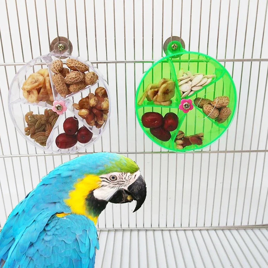 Rotate Pet Parrot Toys Wheels, Bite Chewing Birds Foraging Food Box Cage Feeder, Birds accessoires