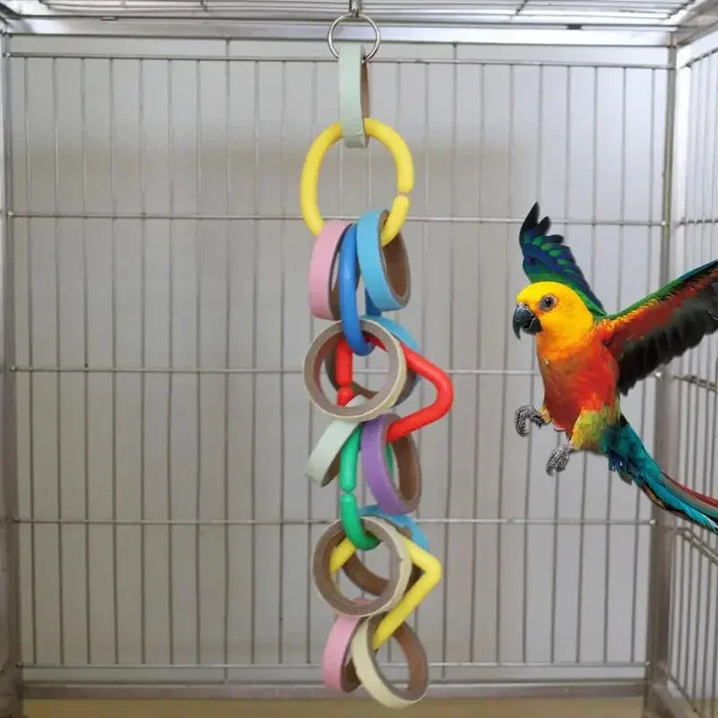 Parrot Toys For Large Birds With Metal Hook Colorful Chewing Parrot Toys Parrot Toy Bird Toy For Parrots Bird Cage Accessories