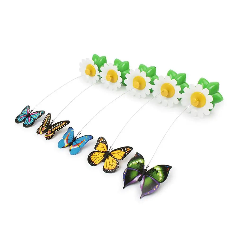 Rotating Electric Butterfly, Hummingbird And Bee Pet New Product Rotating Around Flowers To Cats And Butterflies Pet Toys