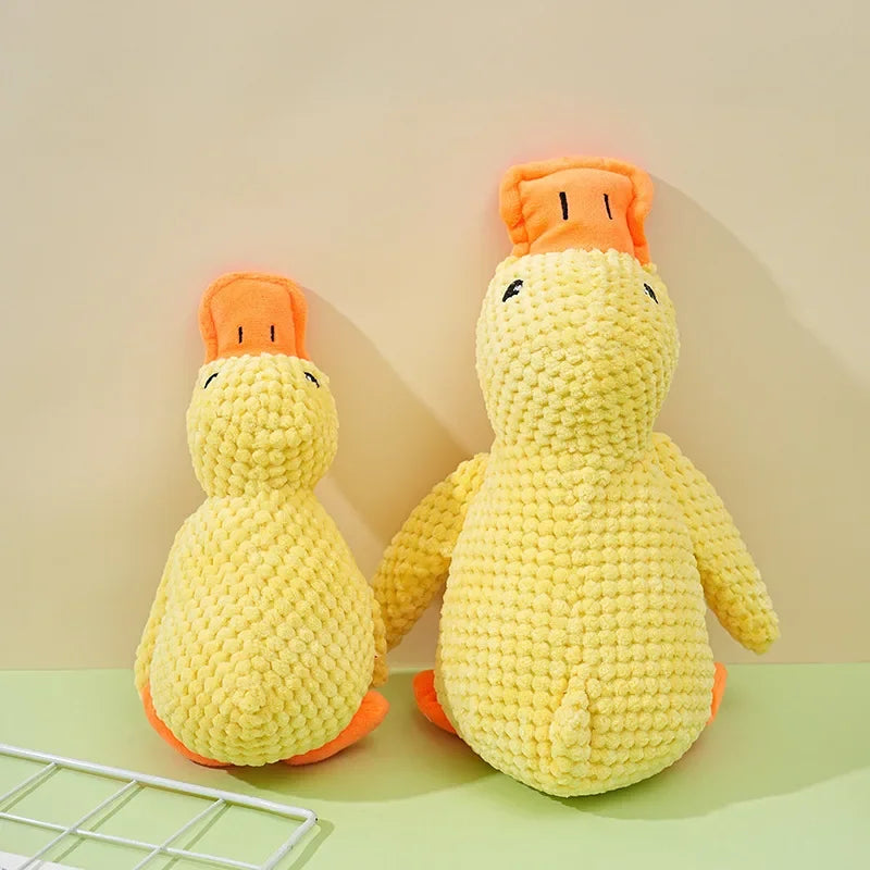 Dog Toys Plush Companion Sleeping Duck  for Small Large Dogs Bite Resistant Teeth Grinding Sound Relief Duck  Toy