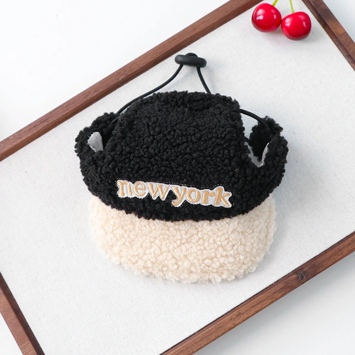 Pet Lamb Fleece Warm Hat Cat Small Dog Outdoor Leisure Embroidery Baseball Hat Dog Accessories for Small Dogs