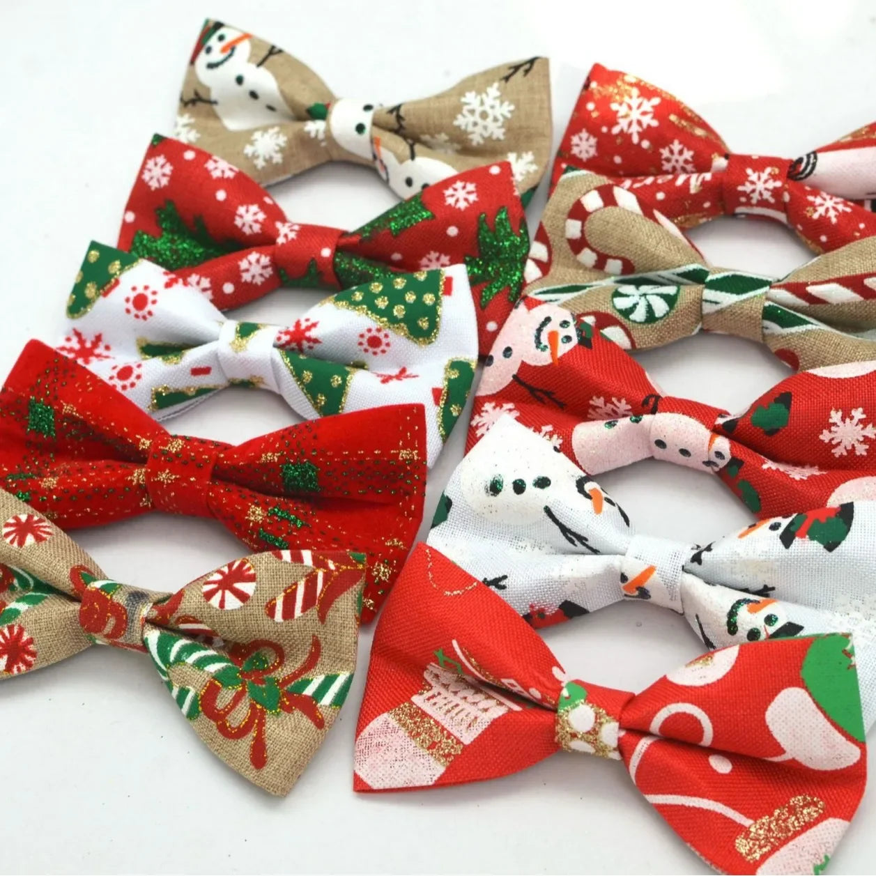 50pcs/lot Christmas Pet Bow Kitten Puppy Collar Flower Wearable Xmas Bow Ties for Dogs Cat Accessories