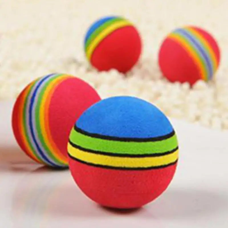 Colorful Cat Toy Interactive Ball Toys For Cats Play Chewing Rattle Scratch Foam Ball Training Cat Scratcher Cat Accessories