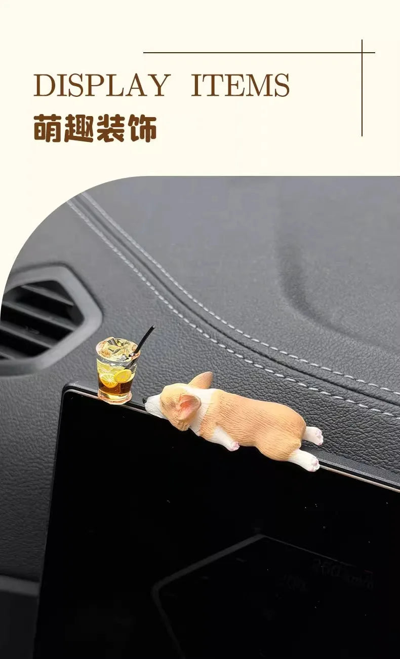 Car Dashboard Dog Toys Accessories Decorate Exquisite Mini Corgi Resin Doll Ornament Auto Interior Cute Puppy Gift Decorations