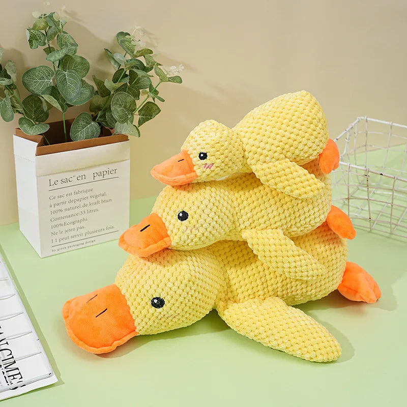 Dog Toys Plush Companion Sleeping Duck  for Small Large Dogs Bite Resistant Teeth Grinding Sound Relief Duck  Toy