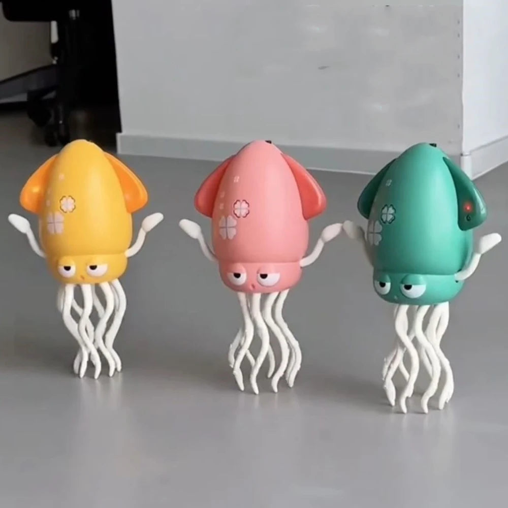 Electric Dancing Squid Octopus dancer Novelty  fidget toys luminous Music Baby Crawling  toys games for kids children Pets Cats