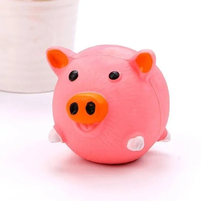 1/3 PCS Farm Animal Squeaky Chew Toys – Latex Pig/Chicken/Cow Shapes with Dental Ridges Dog Toys for Small Dogs