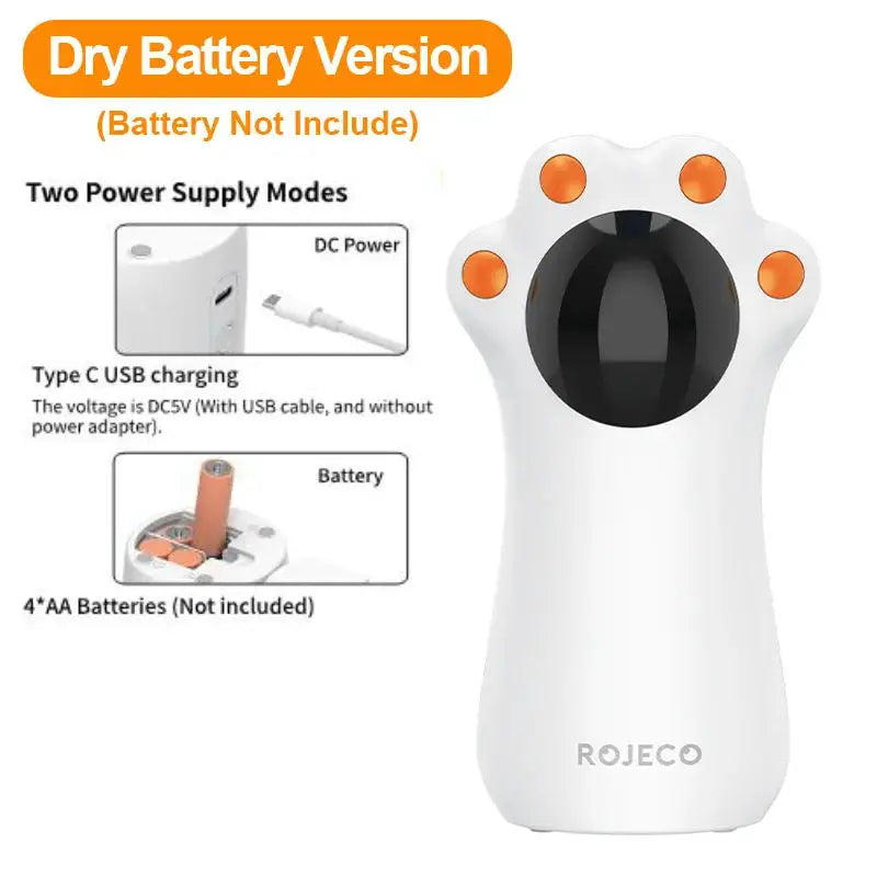 ROJECO Automatic Cat Laser Toys Interactive Cat Claws LED laser for Cat Toy Teasing Pet Indoor USB Rechargeable Cat Accessories