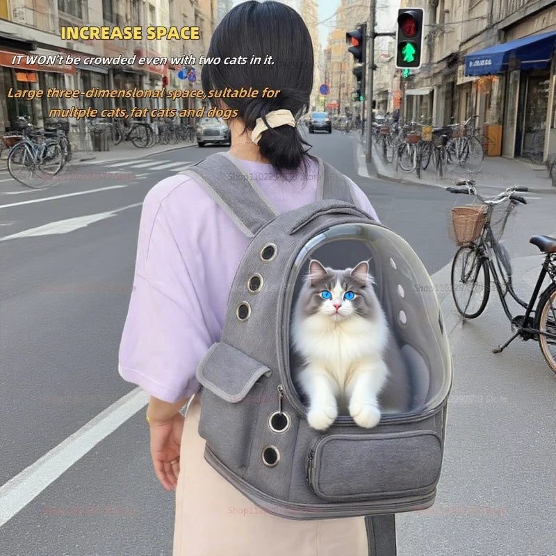 2025 Transparent Pet Carrier Backpack Breathable Cat and Small Dog Bag Outdoor Travel Shoulder Bag Cat Accessories Pet Supplies