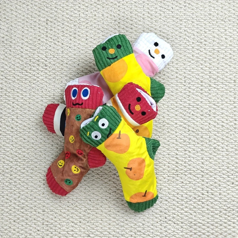 1pc, Plush Sock Dog Toys with Squeaker Dispenser - Chew Toys for All Breeds, Interactive Pet Chew Toys for Small & Medium Dogs.