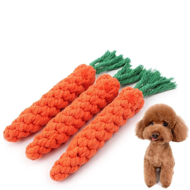 1pc Pet Knot Toy for Dog and Cat Carrot Shape Dog Chew Toys Cotton Rope Toys for Indoor Dogs Cat Toys Dog Accessories