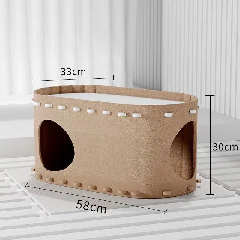 Felt Cat Bed Wear Resistant Pet House Detachable Cat Amusement Park Pet Shelter All Season Universal Pet House Cat Accessories