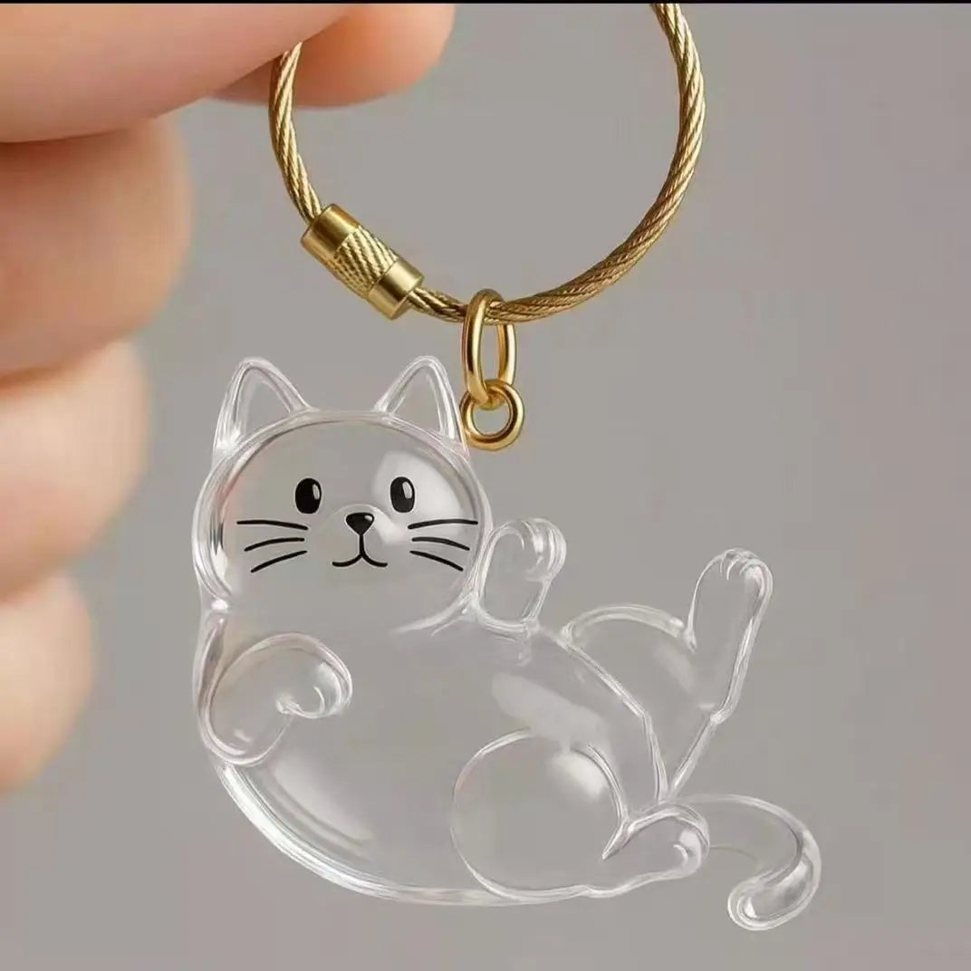 Cats Hair Storage Pendant Cute Keychain Bag Pendant Couple Car Key Chains Jewelry Souvenir Collection Gift Decor Cat Accessories