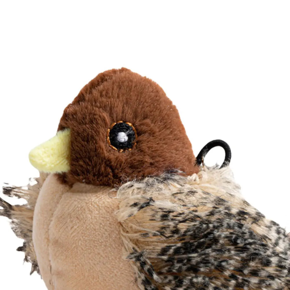 Interactive Cat Toys Flapping Bird Cat Toy Flying Wings Sparrow Catnip Toys Vivid Chirping Simulation Bird Interactive Cat Toy