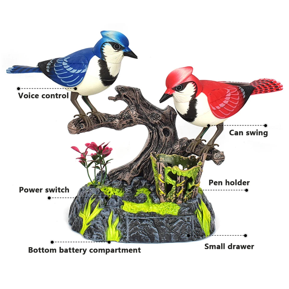 Singing Chirping Bird Toy Artificial Bird Toys Realistic Animal Electric Outdoor Decorations Simulation Birds Making Sounds Tree