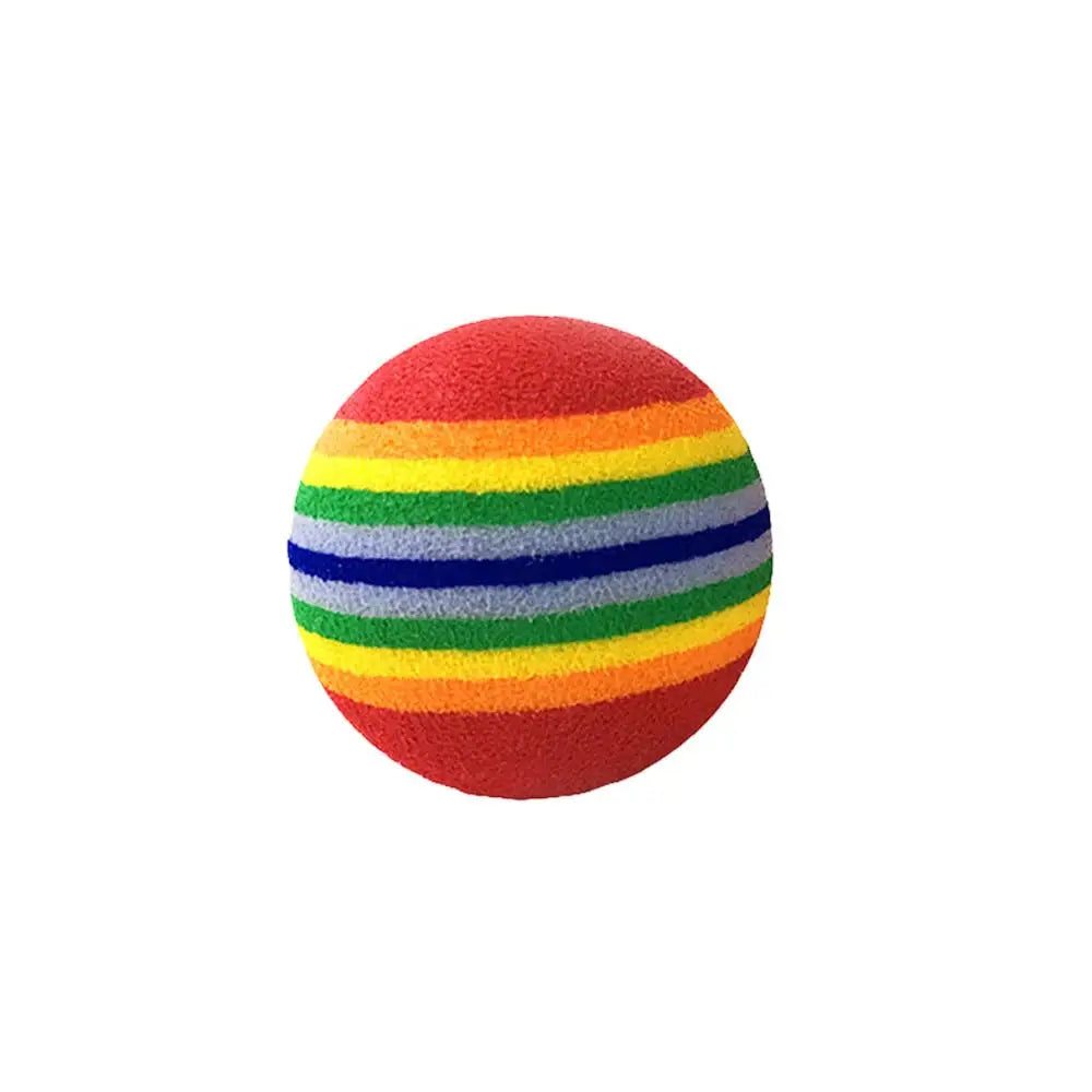 Funny Pet Dog Puppy Rainbow Striped Chewing Interactive Ball Teething Toy indoor toy balls funny cool toys for dogs and cats