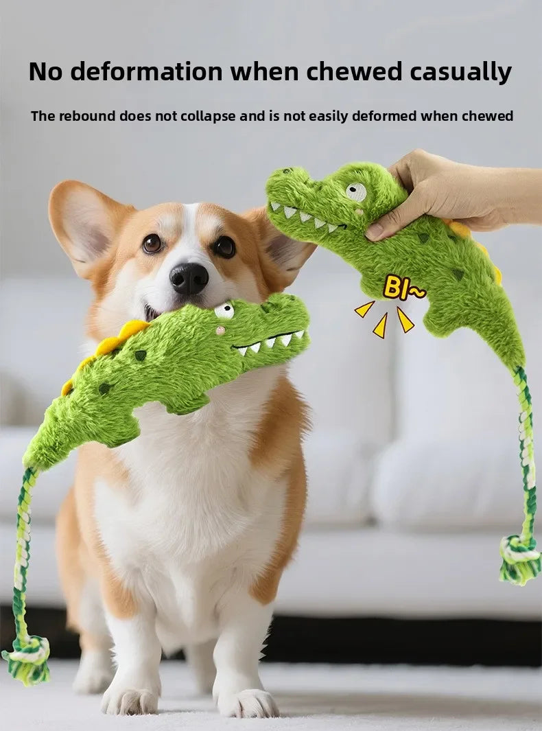 Plush Squeaky Dog Toys Crazy Zoo Plush Sound Toys Human Pet Interactive Tug of War Knot Bite-resistant Pet Toys Outdoor Funny
