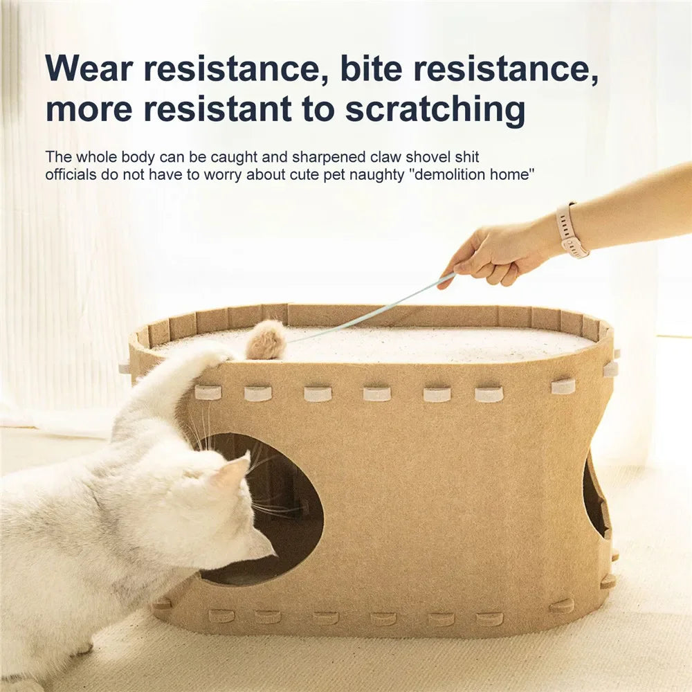 Felt Cat Bed Wear Resistant Pet House Detachable Cat Amusement Park Pet Shelter All Season Universal Pet House Cat Accessories