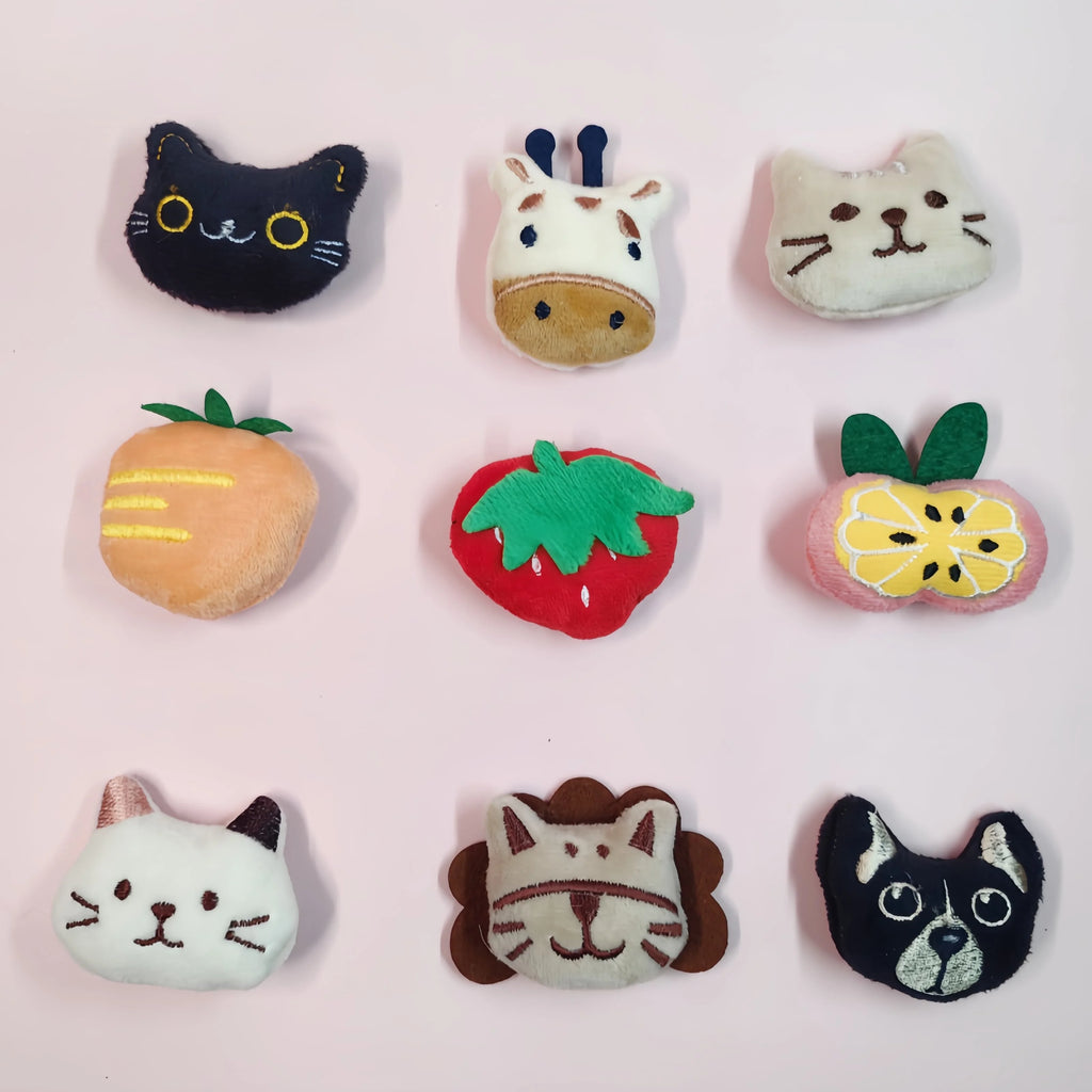 Pet Cute Plush Toy Set Cat Toy With Catmint Kitten Catnip Toy With Scent Cat Mini Catnip Toy Chewing Teeth Grinding Pet Supplies