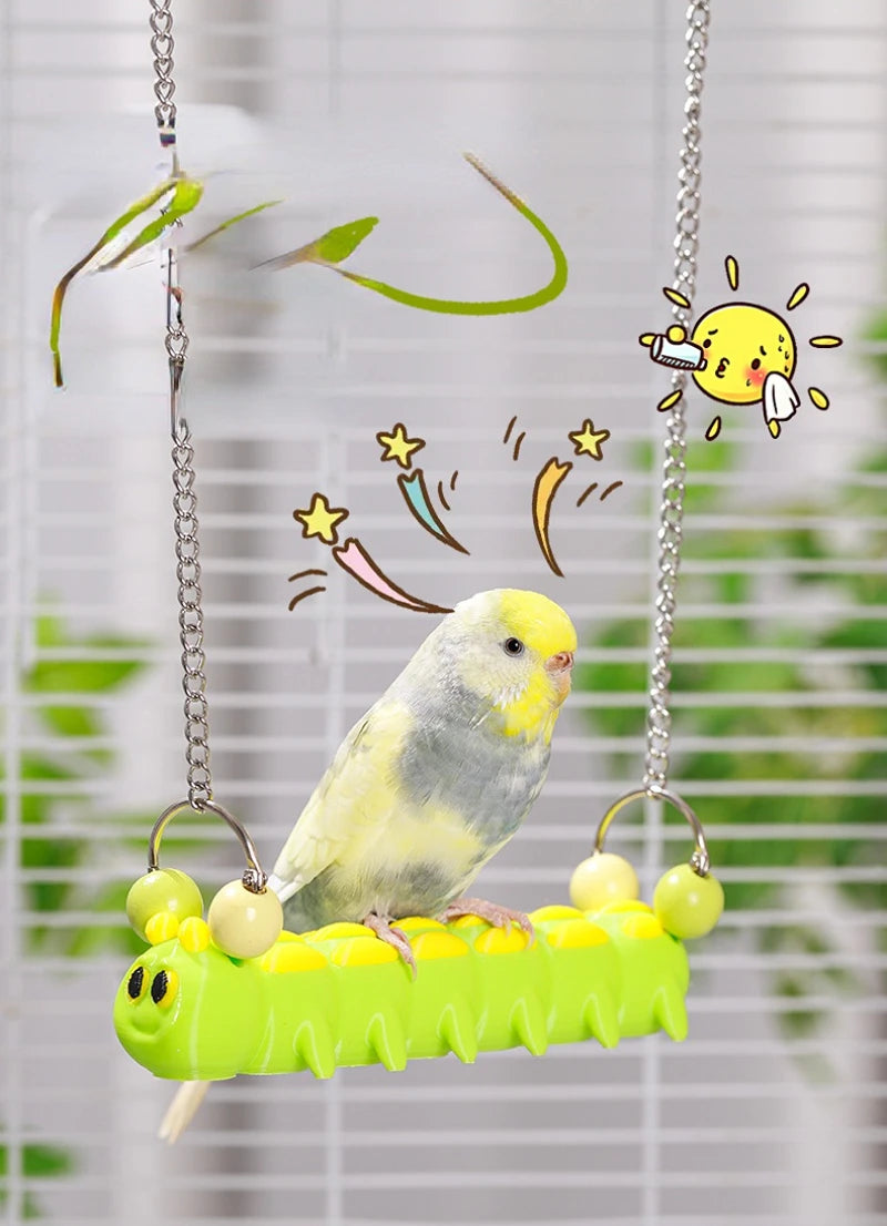 Bird and Parrot Toys Swing Bird Cage Decoration Bird Accessories Toys for Birds Chewable Bite Hanging Perch