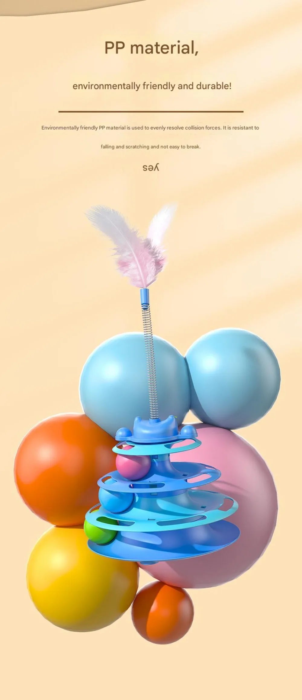 New Interactive Cat Toys Rotatable Intelligence Training Pet Cat Turntable Balls Feather Cat Amusement Plate Pet Supplies