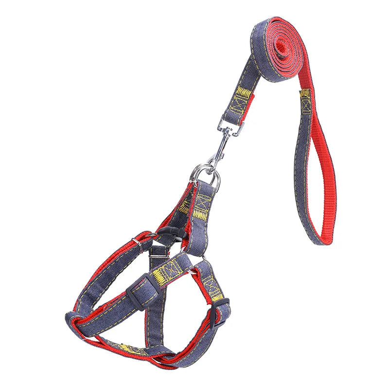 New Pet Leash and Harness Set Dog Adjustable Collar Set Pet Lead Vest Small Medium Large for Walking Training Dog Accessories