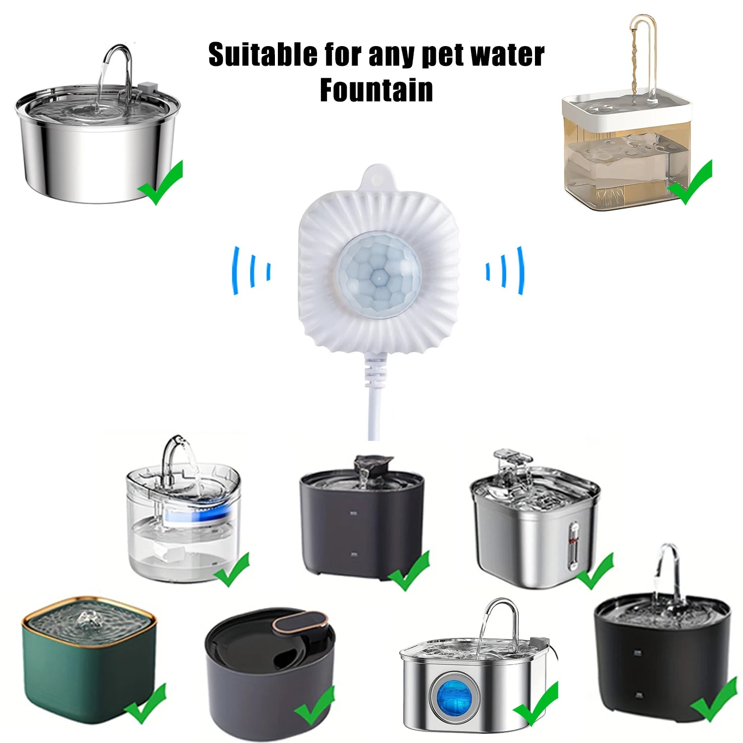 Cat Water Fountain Universal Infrared USB Powered Detector Dog Cat Accessories Automatic Home Pet Water Dispenser Motion Sensor