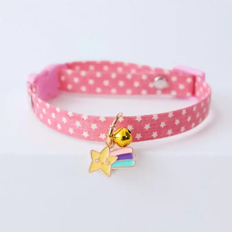 Collar Sakura Heart Fruit Cat Plaid Cat Collars Bell Cartoon Necklace Adjustable Collar for Cat Small Dog Pet Cat Accessories