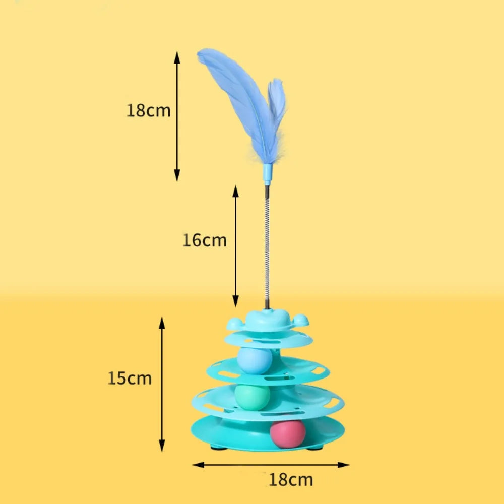 New Interactive Cat Toys Rotatable Intelligence Training Pet Cat Turntable Balls Feather Cat Amusement Plate Pet Supplies