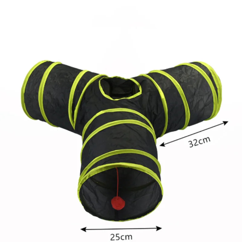 Hot Cat Tunnel Pet Tube Collapsible Play Toy Indoor Outdoor Kitty Puppy Toys for Puzzle Exercising Hiding Training Pet Toys