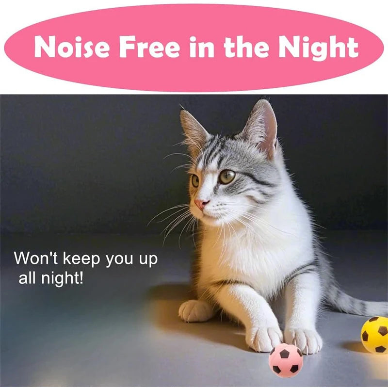 4pcs Cat Toys Latex Foam Ball Interactive Chasing Self Entertainment Teething Toys Soft Comfortable Fast Rebound Pet Supplies