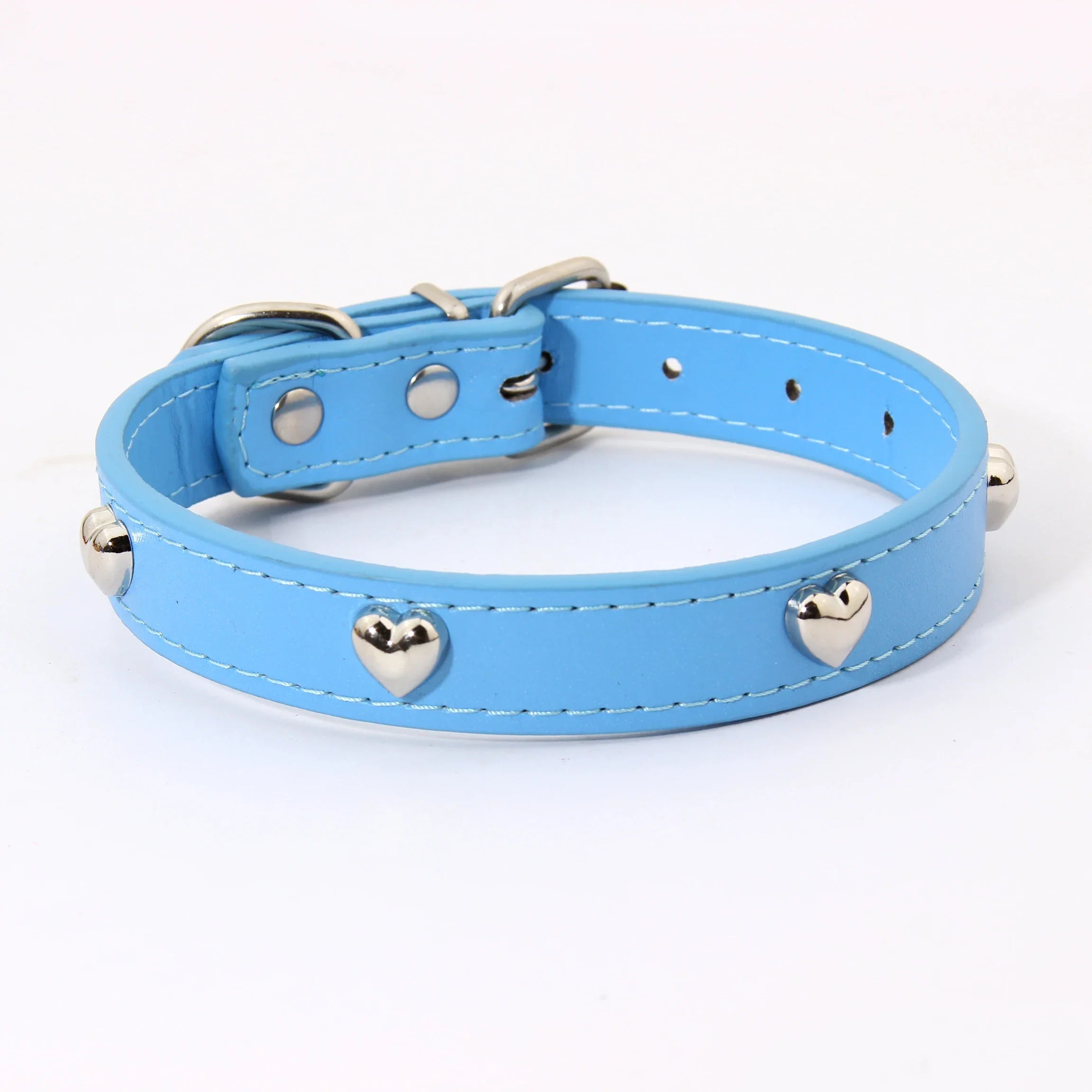 PU Leather Durable Pet Dog Collars with Love Puppy Pug Collars for Small Large Dog Chihuahua Cat Accessories collar perro