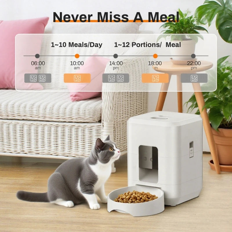 2L Smart Automatic Pet Feeder WiFi Cat Food Dispenser Remote Timed and Quantitative Feeding for Cat or Small Pet Cat accessories