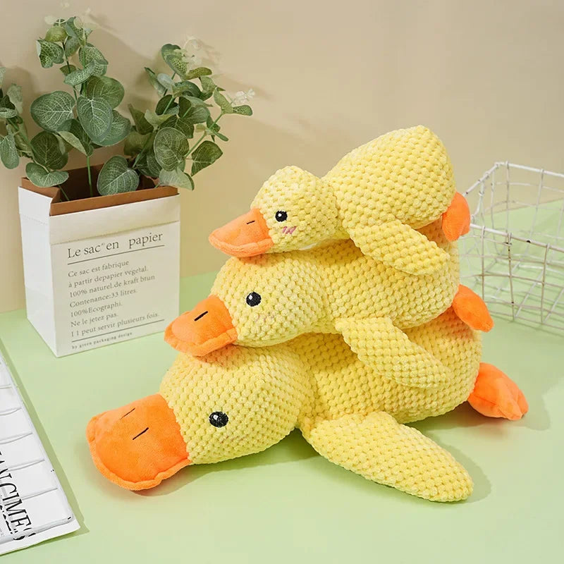 Dog Toys Plush Companion Sleeping Duck  for Small Large Dogs Bite Resistant Teeth Grinding Sound Relief Duck  Toy