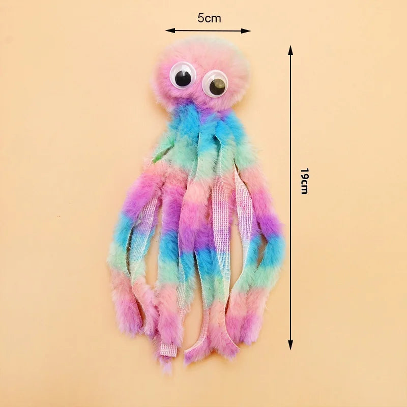 Cat Toy Cute Octopus Plush Toy Bite Resistant Teeth Interactive Play Pet Supplies Cat Dog Toys Octopus Boredom Relief Cat Toys