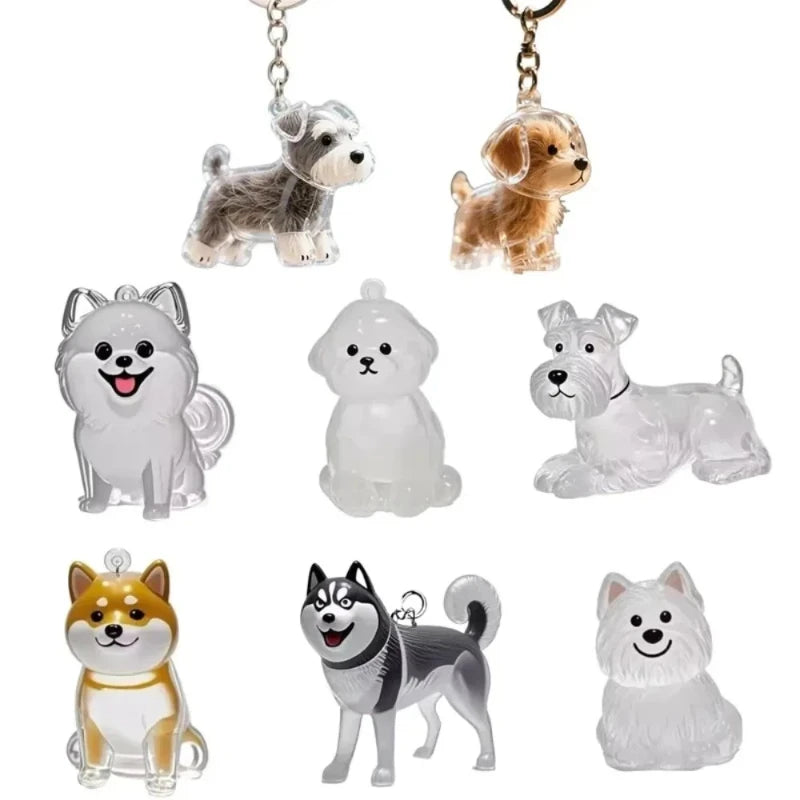 Dogs Hair Storage Pendant Cute Keychain Bag Pendant Couple Car Key Chains Jewelry Souvenir Collection Gift Decor Dog Accessories